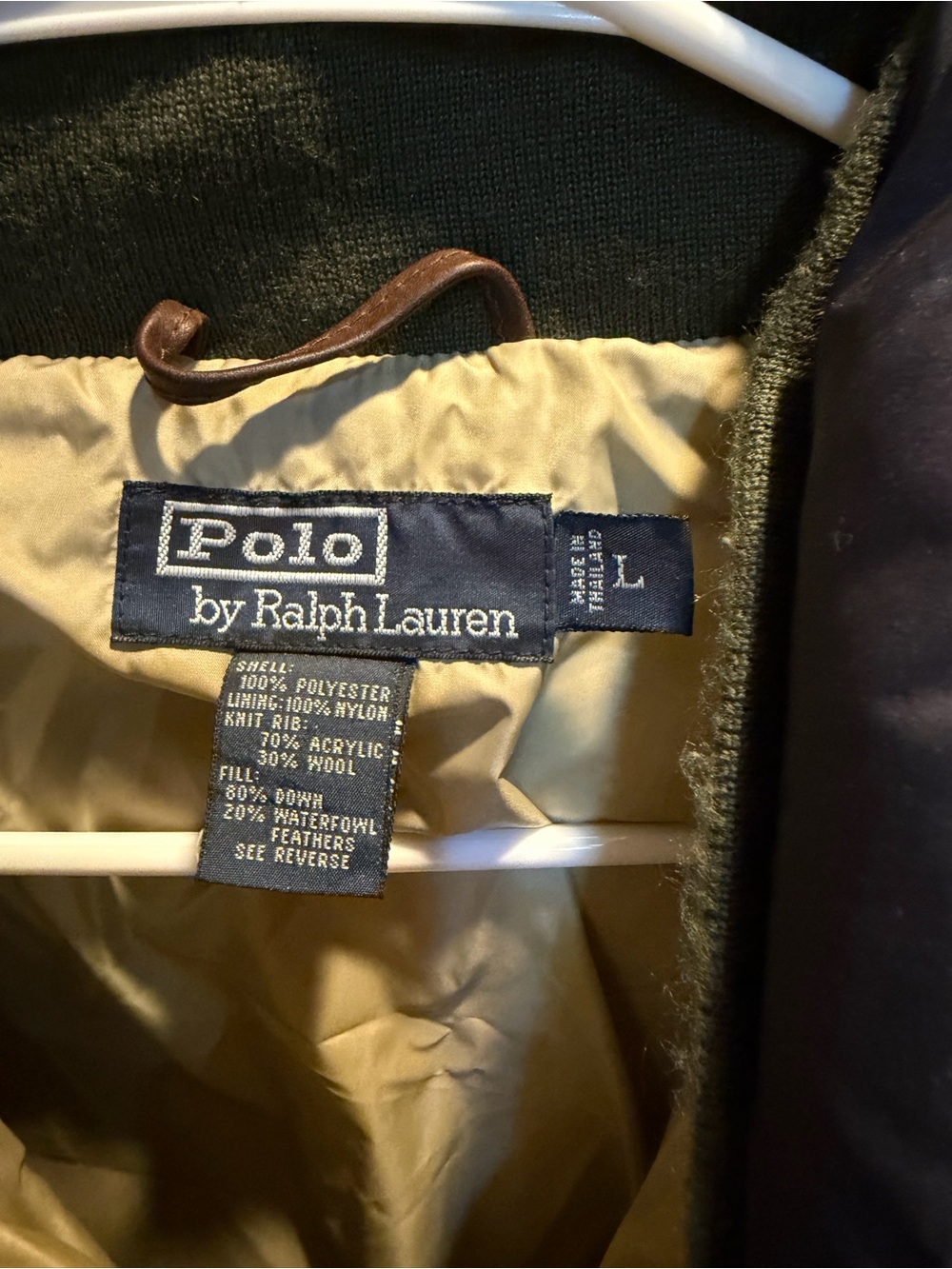Ralph Lauren Navy and Khaki Down Jacket with Polo Label - Picture 3 of 9
